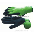 hi-vis green latex coated gloves Thermal glove 10G knit acylic glove